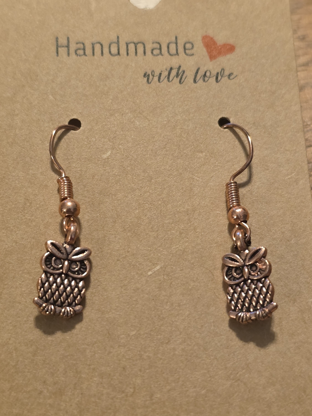 Rose Gold Owl Dangle Earrings - Cute Women's Jewelry
